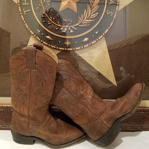 FRYE Stitch Cracked Brown Billy Boots